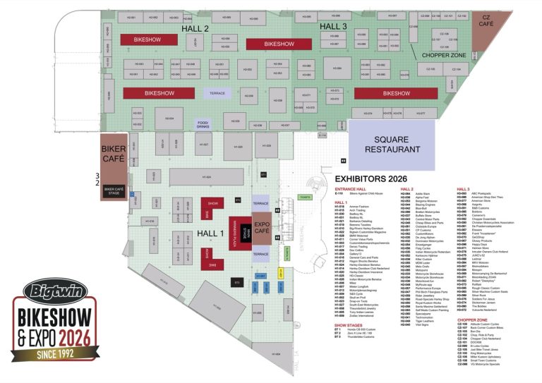 Plattegrond Bigtwin Bikeshow & Expo 2026