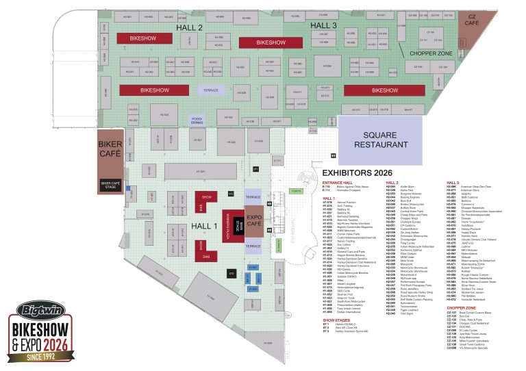 Plattegrond Bigtwin Bikeshow & Expo 2026